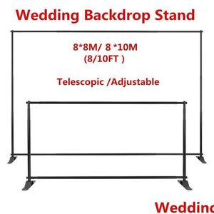 Party Decoration 10/8m High Backdrop Pipe/Stand med tung bas justerbar gardinram Po Banner Stand Drop Delivery Home Garden Fes DH9ol