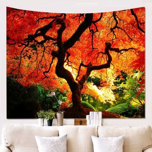 Гобелены осень красивый кленовый гобелен лес настенный природный пейзаж гобелен гостиная спальня фон ткань