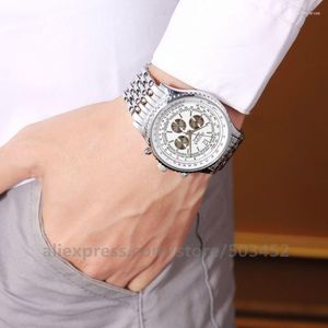 Armbanduhren 100pcs/Los Rosra Watschen Männer drei Augenunternehmen Luxusfabrik Price Watch hochwertiges Relogio Maskulino