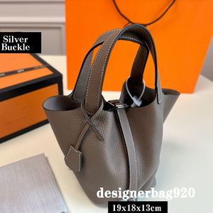Designer -Eimer -Bag -Umhängetaschen für Frauen echtes Leder -Kordelstring Silber Schnalle Luxus -Einkaufstasche Mode Camping Travel Shopping Strand
