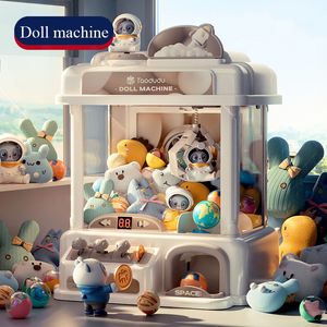 Ferramentas Workshop Doll Machine Kids Coin Operated Play Game Mini Claw Catch Toy Crane Machines Music Children Natal Presentes Toys 230815