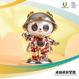 Dekoratif Nesneler Figürinler Chengdu Universiade Rongbao Maskot Uzay Panda El tarafından işletilen oturma odası Chuagnyi Dekorasyon Bebek Oyuncak 170mm 230815