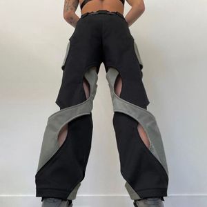 Męskie spodnie Y2K Women Streetwear Techwear Black Cargo Korean Harajuku Parachute Tract Pants Men Men Spants szerokie nogi Joggers Ubrania 230815