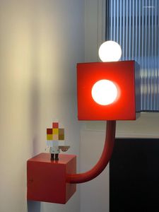 Стеновые лампы Home Deco Red Metal Lights E27 Drop Bulb Creative Sconce для спальни El Room Shop Office Foyer