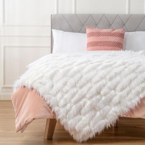Cobertores de cobertor Luz de luxo espesso espesso de sofá decorativo de cabeceira branca têxteis de cabeceira