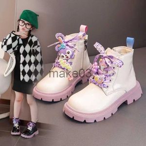 Boots Fashion Kids Boots for Girls British Style Child Madler Girl Combat Boots Теплые водонепроницаемые мальчики высокие ботинки 115 лет J230816