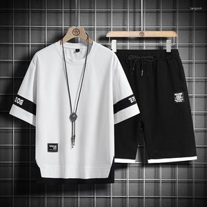 Testes masculinos 2023 Moda de verão Black White para mangas de t-shirt shorts Sportswear Brand Sporting Sporting Sporting Oversize 5xl