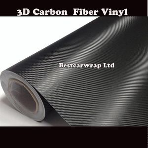3M Quality 3D Black Carbon fiber vinyl Wrap Car Wrapping Film Sheets With Air Drain Top quality 1 52x30m Roll 4 98x98ft321A