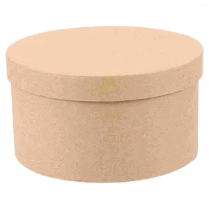 Storage Bags Round Cake Box Kraft Paper Cookie Case Holder Flower Baking Accessories Multi-function Bakery Container