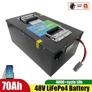 48V 70AH Lifepo4 Battery Pack Lithium Iron Phosphate Vatteries Bulit-in BMS for Boat Golf Cart Camping Security Devices+Charger