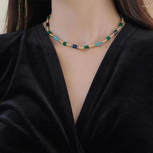 Chains Two Colors Choice Simple Style Fashion Stone Clavicle Chain Short Necklace Feminine Temperament