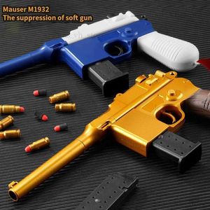 Pistolet traumatyczny pistoletu miękka po kuli M1932 może strzelać ręcznie obciążonym bronią zabawkową na zewnątrz strzelanie do chłopca T230816