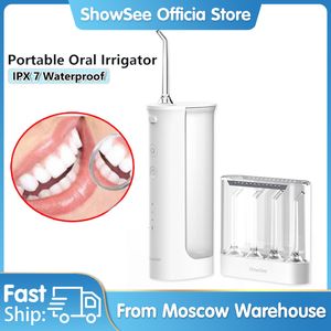 Other Oral Hygiene Showsee Oral Irrigator Water Portable Waterproof Teeth Cleaner USB Charge Ultrasonic Dental Teeth Oral Flusher Tooth 230815