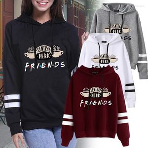 Hoodies femininos amigos tv mostrar moletom com capuz manga longa impressão de café casual pulôver moletom com capuz sudadera mujer vintage hodies