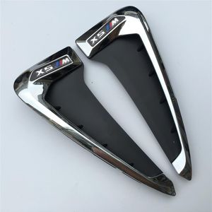 ل BMW X5 F15 ABS Side Wing Air Vent Decorative Devinative Frend Fender Side Moodge Trim Blackchrome300Q