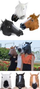 Maschera a testa di cavallo Cosplay Trucco Palla Divertente Halloween Maschera a testa di cavallo Copricapo Cane Ma Jun