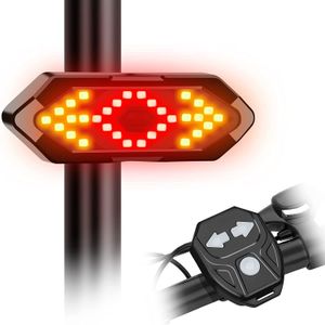 Luzes de bicicleta Turn Signal Light LED traseiro LED recarregável USB Bicycle Tail Wireless Remote Control de volta para a noite 230815