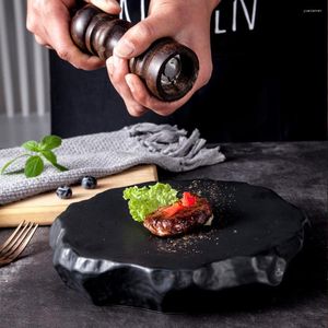 Пластины Speat Creative Ceramic Steak Tableware Nordic Restaurant Artaint Conception Dim Sum Matte нерегулярная камня