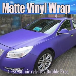 Premium Matte Puprle Vinyl Wrap Air Bubble Matt purple Film For Car Stickers Foile Sheets Size 1 52 30m Roll 5x98ft262t