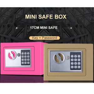 Storage Boxes Bins Digital Safe Box Small Household Mini Steel Safes Money Bank Safety Security Box Keep Cash Jewelry Or Document With Key 230815