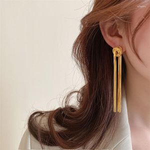 Kolczyki Dangle 2023 Korea Południowa Projektowana biżuteria mody 18K Gold Plated Long Tassel Luksusowe akcesoria dla kobiet