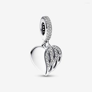 Pietre gemme sciolte Heart Angel Dangle Charm Original 925 Sterling Silver Perle for Women Fits Bracciale Bitegri fai -da -te 2023