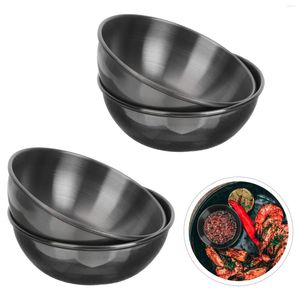 Plates 4 Pcs Snack Dip Plate Condiment Saucers Dishes Vinegar Dipping Stainless Steel Child Seasoning