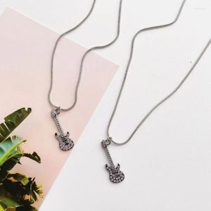 Pendant Necklaces Cartoon Alloy Guitar Necklace For Music Festival Lovers Unique Choker Hip Hop And Rock Jewelry Wholesale