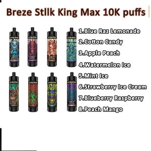 Original Disposable Vape Breze Stiik King max 10000 Puffs 10000 20ml Pods Rechargeable 850mah Rechargable Battery 10k Pen Pod Ecigs 0 1% vapes