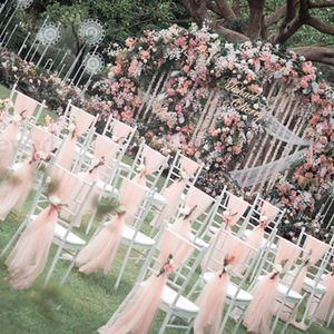 50pcsソフトヤーンチェア椅子椅子椅子椅子カバーパーティーイベントバンケット装飾のための結婚式の装飾80cm x200cmチェアバンド230815
