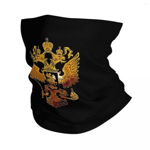 Scarves Russian Emblem Coat Of Arms Golden Bandana Neck Cover Printed Balaclavas Magic Scarf Warm Headwear Sports For Men Women Adult