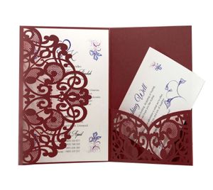 Приветствующие открытки 50шт элегантный лазерный вырез свадебные приглашения Настройка поздравительных открыток с карт карт RSVP.