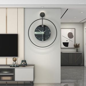 Väggklockor Creative Fashion Living Room Clock Minimalist Style Art Circular Silent Home Restaurant klocka