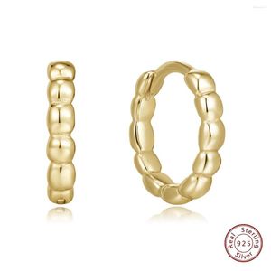 Hoop Earrings Fine Jewelry Perry Hypoallergenic Sterling Silver 925 14k Gold Plated Small Round Bead Huggies Earring For Women Daily Wear