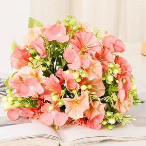 Kwiaty dekoracyjne sztuczne lilia orchidea rafite petunia kwiat Wedding Silk Plastic Bukiet do dekoracji rodziny w pomieszczeniach