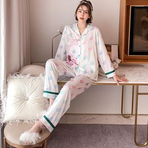 Frauen Nachtwäsche süßer Pyjamas Anzug Frauen Nachtwäsche mit Knöpfen sexy schöne Sommerpyjama Lapel Home Kleidung Intime Dessous