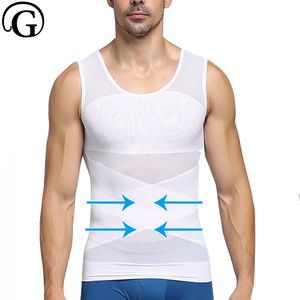 Waist Tummy Shaper Men Body Shaper Slimming Waist Vest Posture Undershirt Control Chest Trainer Tops Sleeveless 230815