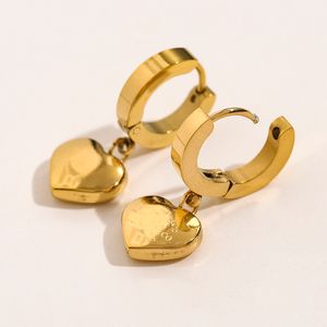 Designer 18k oro marchio placcato a doppia lettere stud cuore geometrica donna famosa donna a orecchio che penzola per le orecchie da matrimonio per le donne amano regali