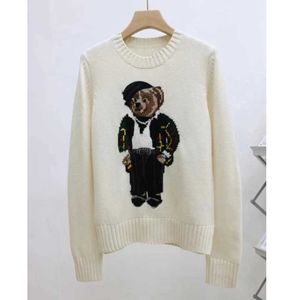 Men's Sweaters 2023 New Cartoon Rl Bear Sweater Women Autumn Winter Embroidery Pullover Long Sleeve Knitted Sweater Cotton Wool Coat 511