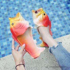 Sapatos de peixe de animais de chinelos para chinelos de praia para crianças Novo chegada de chinelos engraçados Designer de garotas de verão Slippers respiráveis ​​R230816