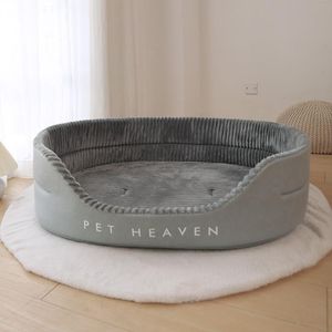 kennels pens Autumn Winter Dog Bed Removable Washable Kennel Pet Large Sofa Plus Velvet Thick Deep Sleep Cushion Puppy Mat Dog Accessories 230816