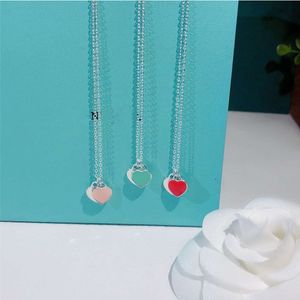 Cute Double Heart Pendant Necklace with Stamp Women Heart Letter Chain Necklace Gift for Love Girlfriend