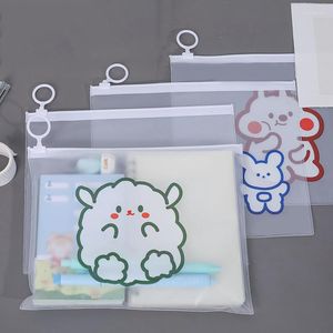 Storage Bags 2pcs Transparent Waterproof Plastic Stationery Organizer Bag With Zipper School Season Pencil File Cases Travel Pouch