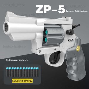 ZP-5 Soft Bullet Toy Gun Foam Ejection Toy Foam Darts Blaster Pistol Manual Airsoft Gun With Silencer For Kid Adult Boys T230816