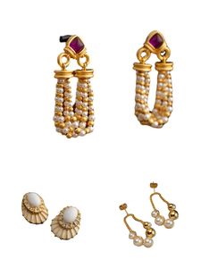Vintage retro smycken 925 Silver Needle Creative Design Sense Pearl Tassel Earrings Women's Party Jewelry