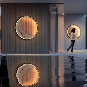 3D Moon Wall Lamp للاستخدام الداخلي في الهواء الطلق ، مصابيح الجدار المقاومة للماء ، مصباح القمر للفناء ، الفناء ، حديقة ، غرفة نوم ، غرفة معيشة ، هدية عطلة ، ديكورات منزلية