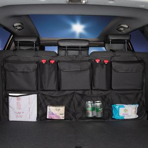 Förvaringspåsar stor uppgradering Auto Organizer Car Trunk Bag Universal Capacity Backseat Lastmaskhållare Ficka