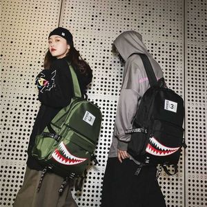 bookbag designer laptop backpack School Backpack Wry Mouth Shark Backpack Designer Large Capacity Schoolbag Young People Classic waterproof Travel Bag Halloween