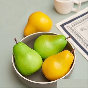 Party Decoration 10Pcs 9.5Cmx8Cm Mix Color High Imitation Fake Artificial Pear Fruit Model Plastic Simated Frui Drop Delivery Home Gar Dhld6