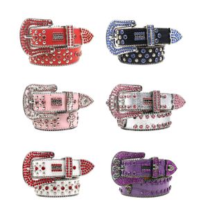 2023 hot girl studded diamond bb belt multicolour Casual designer for woman rhinestone rock fashion buckle lady Leather bling belts Mens man Width 3.8cm Luxurys Belts